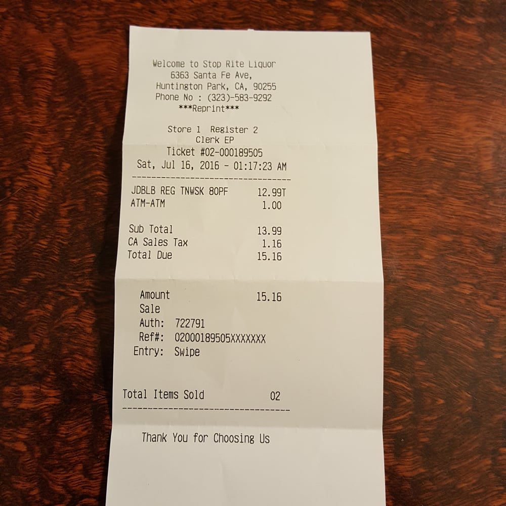 STOP RITE LIQUOR MARKETS Updated August 2024 6363 Santa Fe Ave