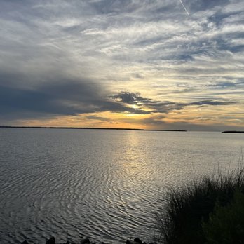 Miller's Waterfront Restaurant - Sunset view while we waited - Seafood Near Me - Nags Head, North Carolina