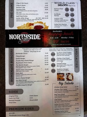 Menu photo 1 Northside Grill Wichita Falls, TX
