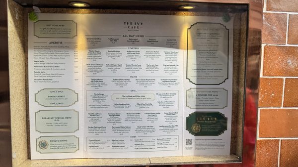 Menu photo 1 The Ivy Cafe - Marylebone London, XGL