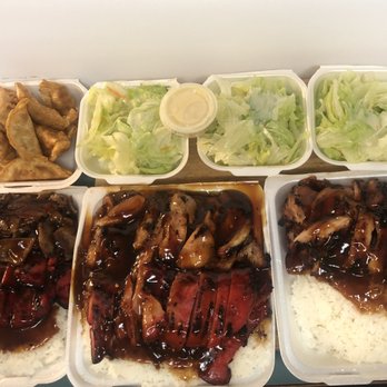 Hana Teriyaki - 2 combos 1/2 spicey chicken 1/2 pork & 1/2 spicey chicken 1/2 chicken teriyaki & 1 full chicken teriyaki. - Japanese Near Me - Bellingham, Washington Hana Teriyaki - 2 combos 1/2 spicey chicken 1/2 pork & 1/2 spicey chicken 1/2 chicken teriyaki & 1 full chicken teriyaki. - Japanese Near Me - Bellingham, Washington