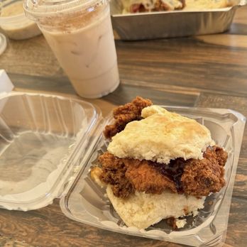 The Fancy Biscuit - Got Your Goat Biscuit and Chai Latte - Breakfast & Brunch Near Me - Richmond, Virginia