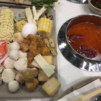Spring Shabu-Shabu - Spicy pork bone broth + what I grabbed from the AYCE bar - Hot Pot Near Me - Boston, Massachusetts Spring Shabu-Shabu - Spicy pork bone broth + what I grabbed from the AYCE bar - Hot Pot Near Me - Boston, Massachusetts