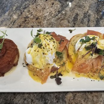 RIZE - Salmon benny and the fried potato cake. #yum. #ReviewsByRL - Breakfast & Brunch Near Me - Fishers, Indiana