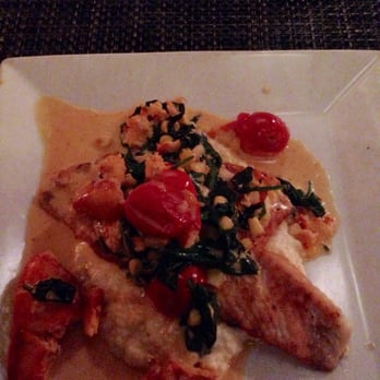 Naked Oyster - Flounder with sautéed lobster on polenta - Bars Near Me - Hyannis, Massachusetts Naked Oyster - Flounder with sautéed lobster on polenta - Bars Near Me - Hyannis, Massachusetts