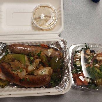 Athenian Grill - Greek sausage and side salad - Greek Near Me - Lexington, Kentucky