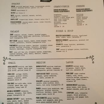 Bluebeard - Dinner menu - New American Near Me - Indianapolis, Indiana Bluebeard - Dinner menu - New American Near Me - Indianapolis, Indiana