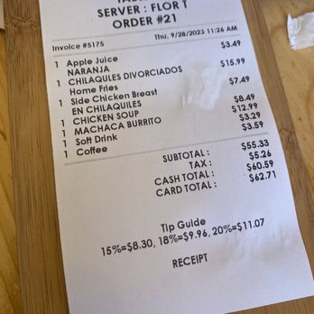Farm Table - An extra charge if you pay with a card instead of cash. $23.48 for subpar chilaquiles - Breakfast & Brunch Near Me - Van Nuys, California Farm Table - An extra charge if you pay with a card instead of cash. $23.48 for subpar chilaquiles - Breakfast & Brunch Near Me - Van Nuys, California