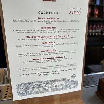 Maker's Mark Distillery - Bar menu - Tours Near Me - Loretto, Kentucky
