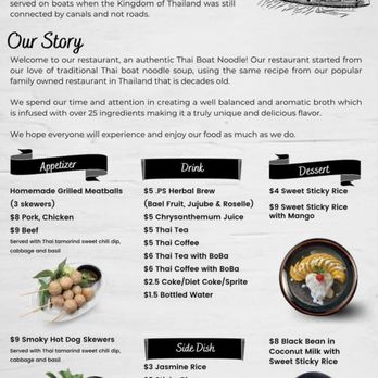 Thai Boat Noodle PS - Menu pg. 2 - Noodles Near Me - Gilbert, Arizona