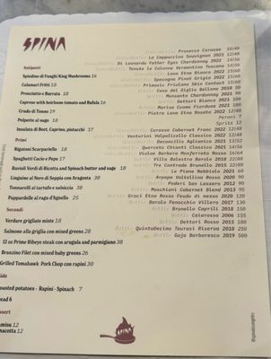 Menu photo 6 Spina Los Angeles, CA