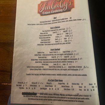 Sha Baby's Cajun Cooking - menu - Cajun/Creole Near Me - Shreveport, Louisiana Sha Baby's Cajun Cooking - menu - Cajun/Creole Near Me - Shreveport, Louisiana