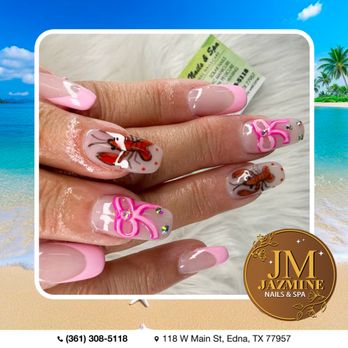 JAZMINE Nails & Spa - Tropical Pink Nail Vibes
Cute summer style with soft pink tones & playful butterfly details
Perfect for your fresh holiday look - Nail Salons Near Me - Edna, Texas JAZMINE Nails & Spa - Tropical Pink Nail Vibes
Cute summer style with soft pink tones & playful butterfly details
Perfect for your fresh holiday look - Nail Salons Near Me - Edna, Texas