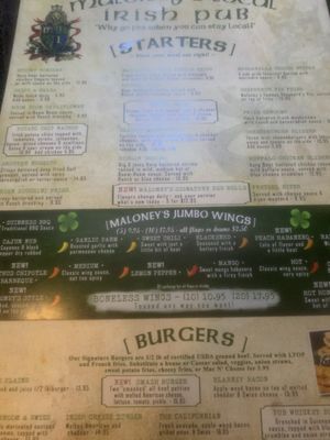 Menu photo 5 Maloney's Local Irish Pub Tampa, FL Menu photo 5 Maloney's Local Irish Pub Tampa, FL
