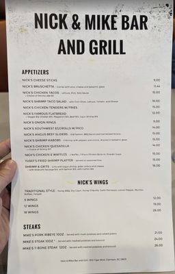 Menu photo 6 Nick and Mike Bar and Grill Clemson, SC Menu photo 6 Nick and Mike Bar and Grill Clemson, SC
