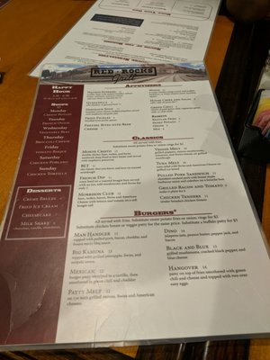 Menu photo 8 Red Rocks Grill Morrison, CO