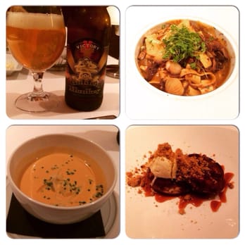 BRABO Brasserie - Golden Monkey beer, beef paparadelle, lobster bisque, PB toasted waffle. - New American Near Me - Alexandria, Virginia