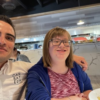 Garbatella - My daughter Allison with our awesome server, Carlos. - Italian Near Me - Chula Vista, California