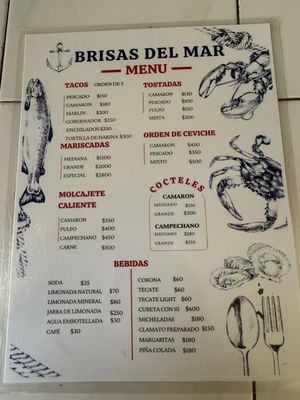 Menu photo 1 Brisa del Mar Rosarito, BCN Menu photo 1 Brisa del Mar Rosarito, BCN