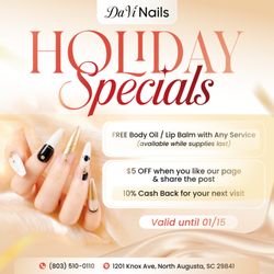 Da Vi Nails - DAVI NAILS HOLIDAY SPECIALS ARE HERE!
The season of gifts, glow, and gorgeous nails starts now!