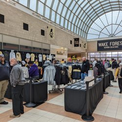 Lawrence Joel Veterans Memorial Coliseum - Inside the main lobby of the Joel Coliseum. Wake Forest Athletics apparel. Georgia Tech at Wake Forest. February 12, 2023.