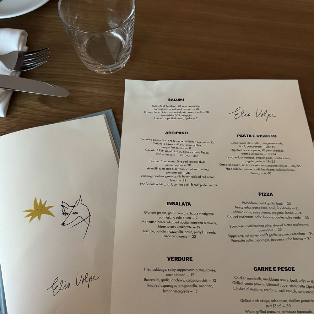 Osteria Elio Volpe - menu - Italian Near Me - Vancouver, British Columbia Osteria Elio Volpe - menu - Italian Near Me - Vancouver, British Columbia