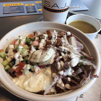 SAJJ Mediterranean - Pomegranate Chicken Rice Bowl - Mediterranean Near Me - Sunnyvale, California