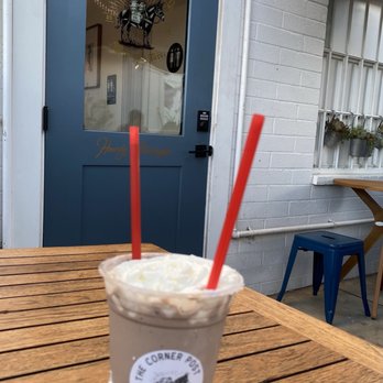 The Corner Post - Chocolate Shake on the patio. - Burgers Near Me - Wildomar, California The Corner Post - Chocolate Shake on the patio. - Burgers Near Me - Wildomar, California