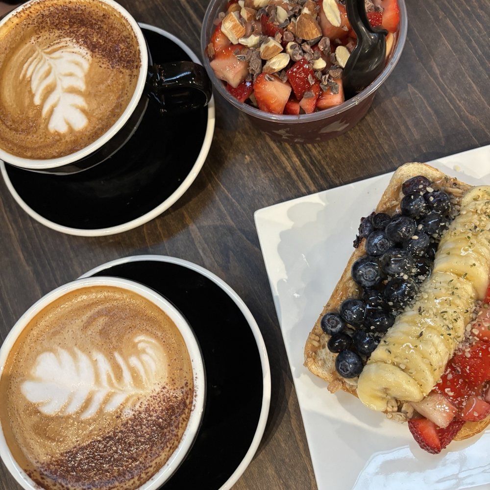 Honest Coffee Roasters - "Be mine" mocha lattes, a Franklin Toast, and an açaí bowl - Coffee Roasteries Near Me - Franklin, Tennessee
