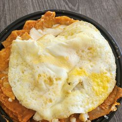 Yummo silky smooth sauce and eggs are perfect for chilaquiles