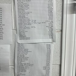 Sheriff's Meat Processing - Menu