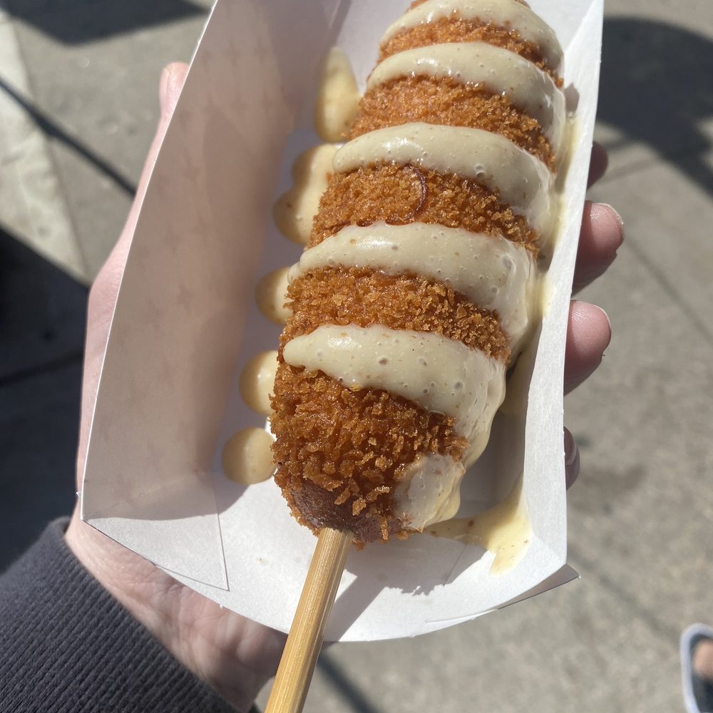 CrunCheese - Half hotdog, half mozzarella with honey mustard - Hot Dogs Near Me - Minneapolis, Minnesota CrunCheese - Half hotdog, half mozzarella with honey mustard - Hot Dogs Near Me - Minneapolis, Minnesota