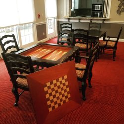 Specialty Furniture - Carriage Hill Condo Assoc. Clubhouse's Game tables and matching chairs all restored and refinished.