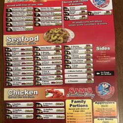 Sam's Southern Eatery - Menu