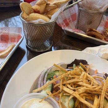 Hungry Bull Burger - Side salad with tortilla strips - Burgers Near Me - Plainville, Connecticut Hungry Bull Burger - Side salad with tortilla strips - Burgers Near Me - Plainville, Connecticut