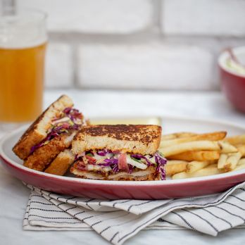 Culinary Dropout - a grilled sandwich and french fries - New American Near Me - Tempe, Arizona Culinary Dropout - a grilled sandwich and french fries - New American Near Me - Tempe, Arizona