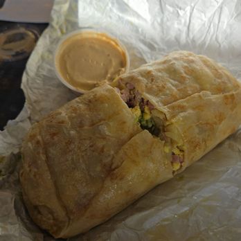 Cafe Rosalena - Ham breakfast burrito with their orange sauce. - Breakfast & Brunch Near Me - San Jose, California Cafe Rosalena - Ham breakfast burrito with their orange sauce. - Breakfast & Brunch Near Me - San Jose, California