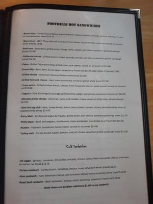 Menu photo 2 Foothills Cafe Sonora, CA