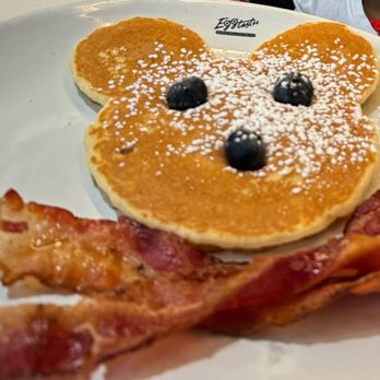 Eggtastic Brunch Cafe - Micky pancake and bacon - Breakfast & Brunch Near Me - Fort Worth, Texas
