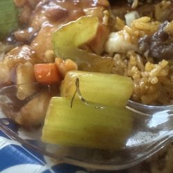 Ming's Garden - House fried rice, king pao chicken, beef broccoli. Found the metal shard in my kung pao chicken