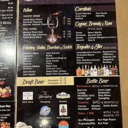 drink menu drink menu