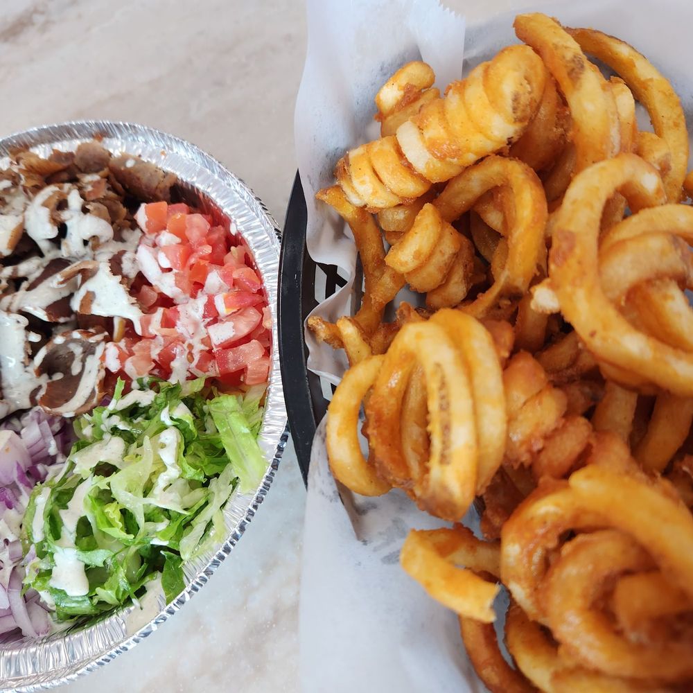 Big Guy’s Chicken & Rice - Lamb gyro with lettuce no rice and side of fries - Mediterranean Near Me - Euless, Texas Big Guy’s Chicken & Rice - Lamb gyro with lettuce no rice and side of fries - Mediterranean Near Me - Euless, Texas