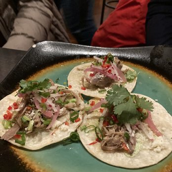 Whispering Vine - Duck tacos - my friend said they were good but needed a little sauce (which they brought for her). - Wine Bars Near Me - Reno, Nevada