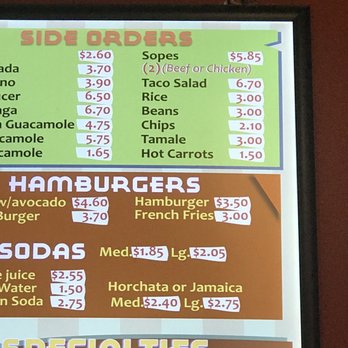 Los Favoritos - Side orders menu - Mexican Near Me - Mesa, Arizona