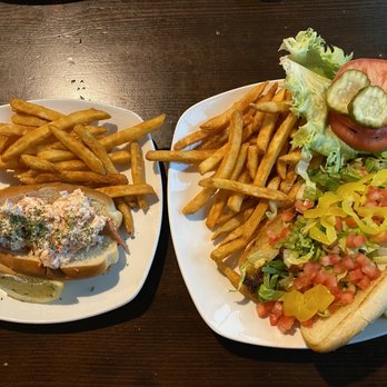 Miller's Waterfront Restaurant - Lobster roll and po boy (with blackened fish) - Seafood Near Me - Nags Head, North Carolina