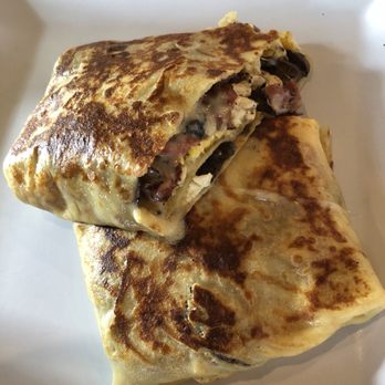 Cinnamon Tree Cafe - Breakfast savory crepe (egg, pastrami, mushrooms and Swiss cheese) - Creperies Near Me - Port Orange, Florida
