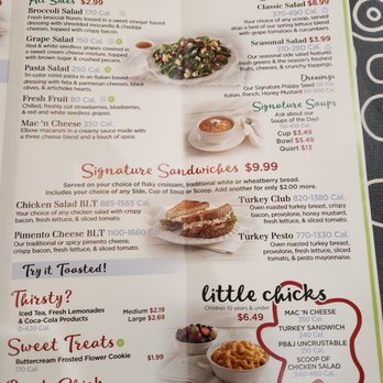 Chicken Salad Chick - a menu for a restaurant - Southern Near Me - Indianapolis, Indiana