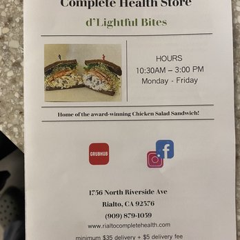 Complete Health Store - Menu - Health Markets Near Me - Rialto, California Complete Health Store - Menu - Health Markets Near Me - Rialto, California
