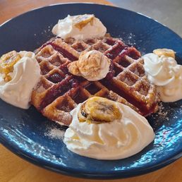 Peanut Butter French Toast Waffles