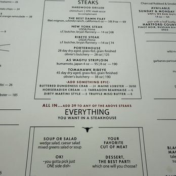 EPIC Steak - Menu - Steakhouses Near Me - San Francisco, California EPIC Steak - Menu - Steakhouses Near Me - San Francisco, California